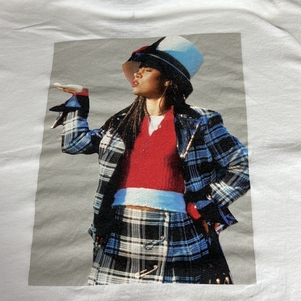 Clueless "Dionne" White Graphic Long Sleeve Tee Sz L - Picture 7 of 7